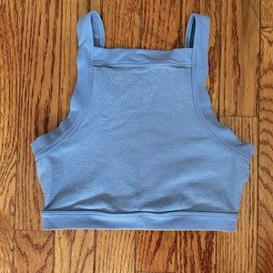 Aerie High Neck Sparkle Sports Bra Periwinkle/Lavender